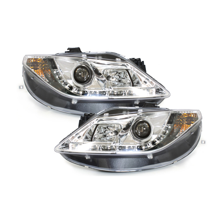 Phares LED DRL Seat Ibiza 6J 08 - (Optique Xénon) Chrome  Phares livr&eacute; par paire.Ce montent en lieu et place de vos ancie