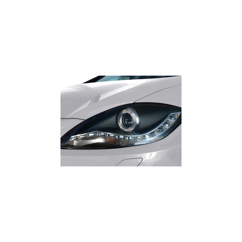 Phares avec feux diurnes Seat Leon 1P 09+ - Noir