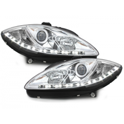 Phares bande LED Seat Leon 1P 09 - (Optique Xénon) Chrome