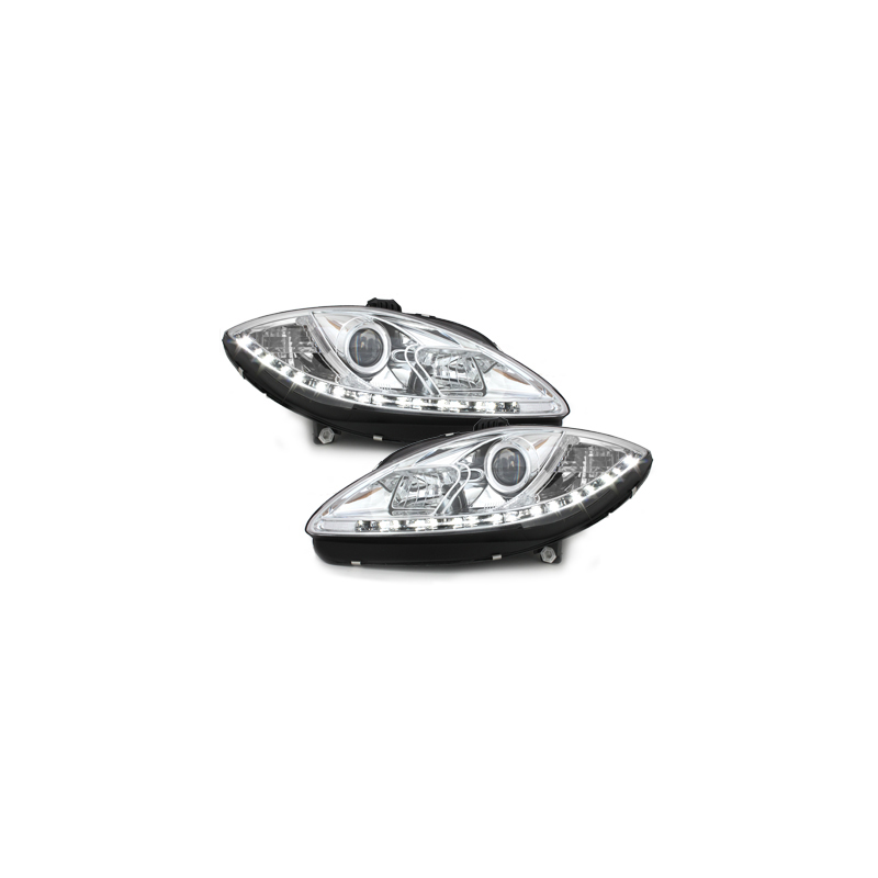 Phares bande LED Seat Leon 1P 09 - (Optique Xénon) Chrome