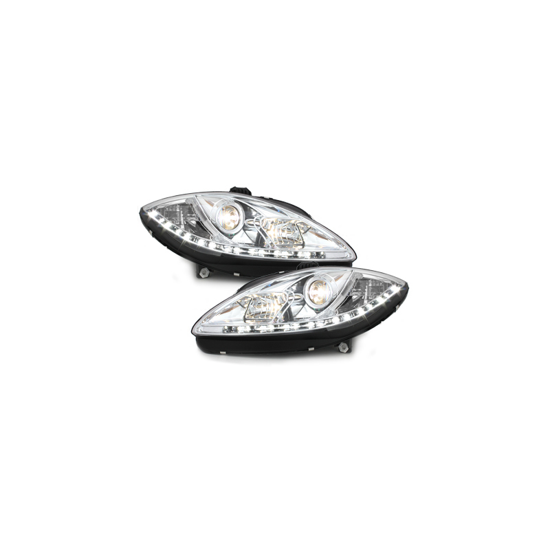 Phares bande LED Seat Leon 1P 09 - (Optique Xénon) Chrome