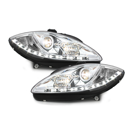 Phares bande LED Seat Leon 1P 09 - (Optique Xénon) Chrome