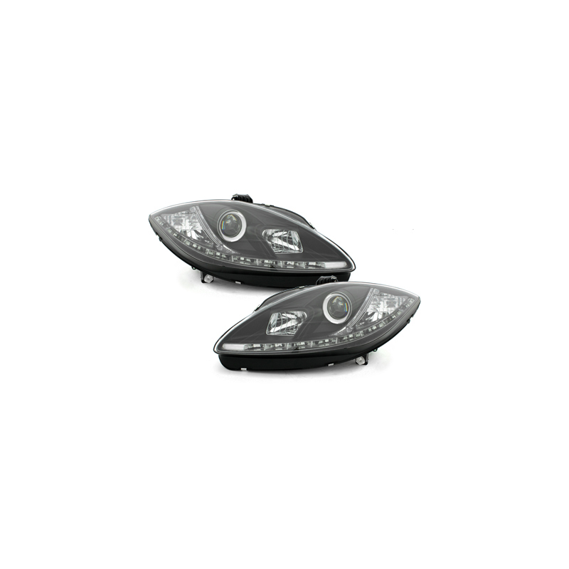  Phares avec feux diurnes Seat Leon 1P 09 Noir -  SWSI08LGXB