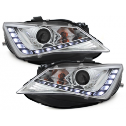 Phares avec feux diurnes Seat Ibiza 6J 12+_FR-Design" chromé"