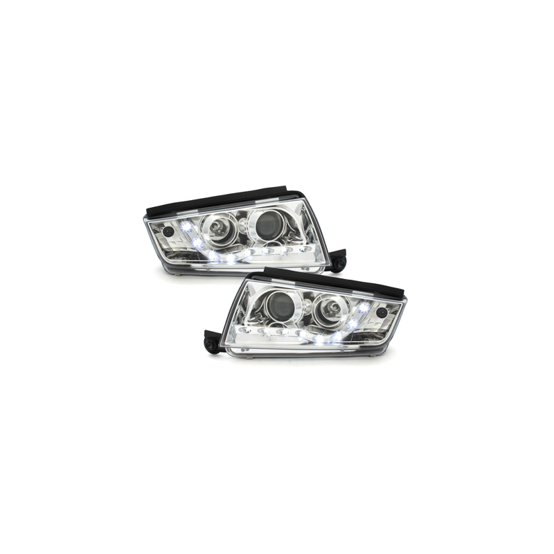 Phares LED DRL Skoda Fabia 99-07 Chrome