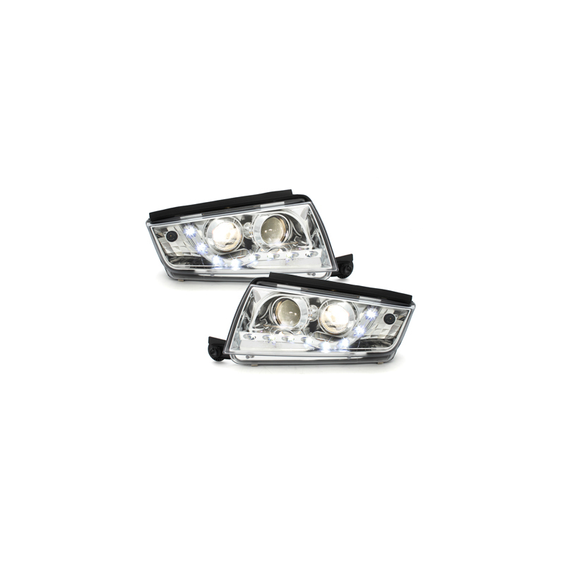 Phares LED DRL Skoda Fabia 99-07 Chrome