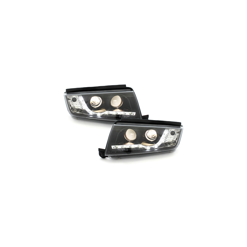 Phares LED DRL Skoda Fabia 99-07 Noir