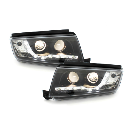 Phares LED DRL Skoda Fabia 99-07 Noir