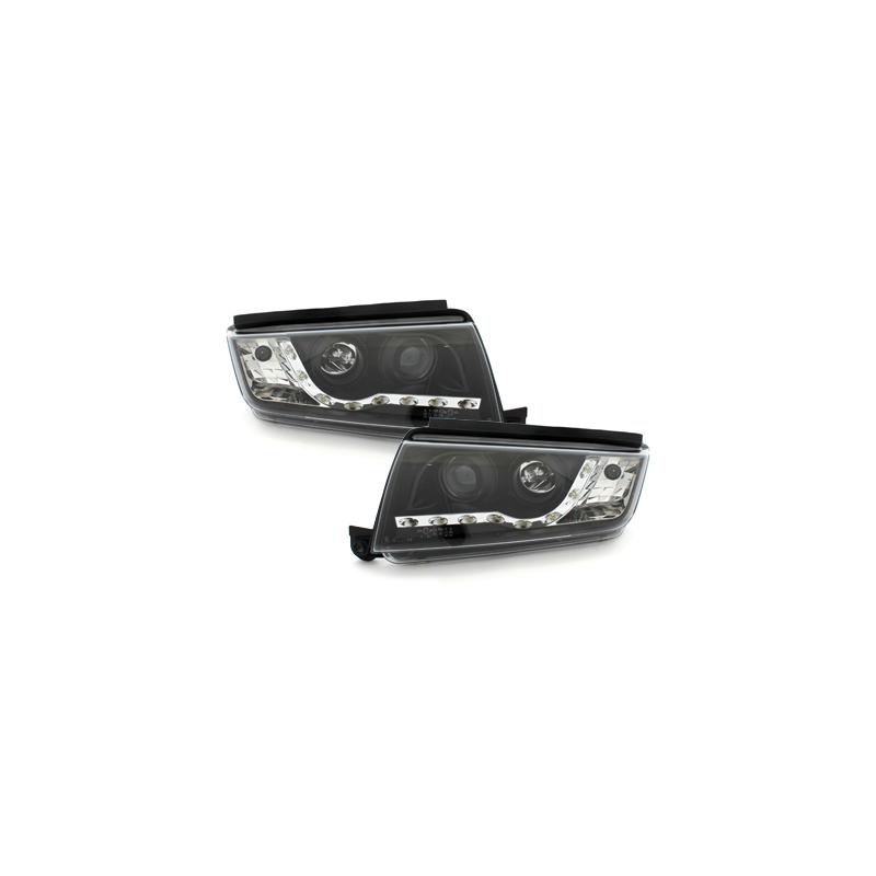 Phares LED DRL Skoda Fabia 99-07 Noir