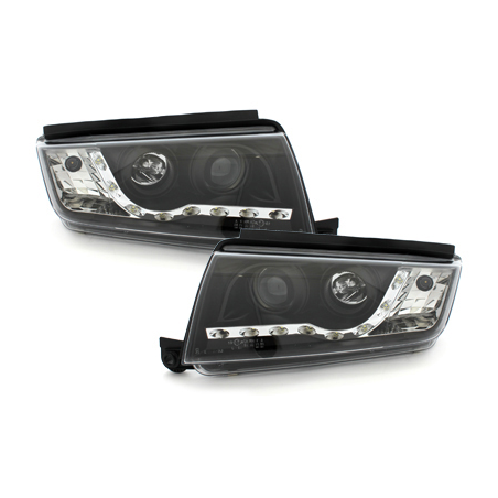 Phares LED DRL Skoda Fabia 99-07 Noir