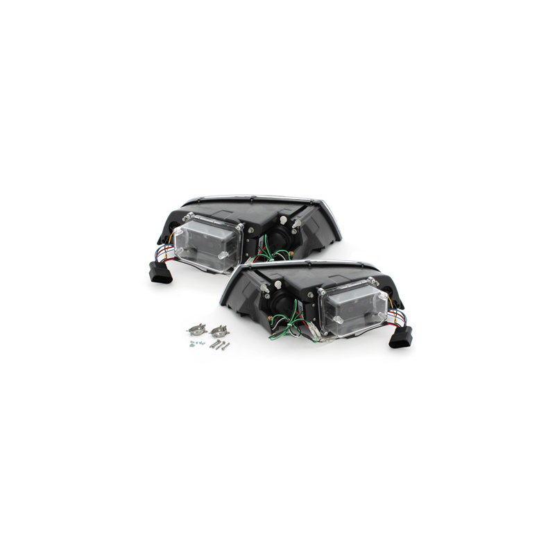 Phares LED DRL Skoda Octavia II 04-09 Noir