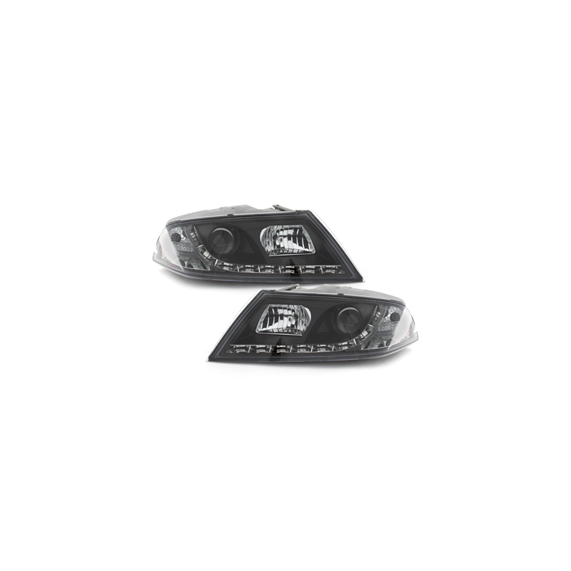 Phares LED DRL Skoda Octavia II 04-09 Noir