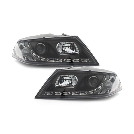 Phares LED DRL Skoda Octavia II 04-09 Noir