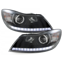 Phares avec feux de jour Skoda Octavia III 09-14 Noir