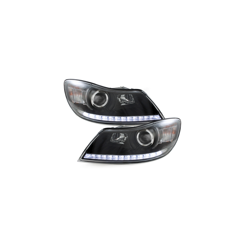 Phares avec feux de jour Skoda Octavia III 09-14 Noir
