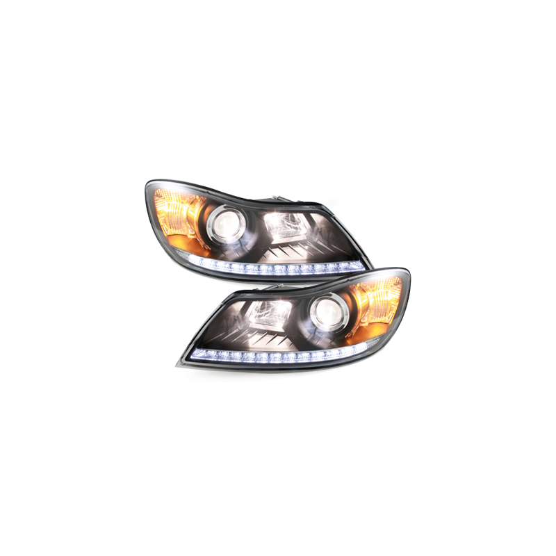 Phares avec feux de jour Skoda Octavia III 09-14 Noir
