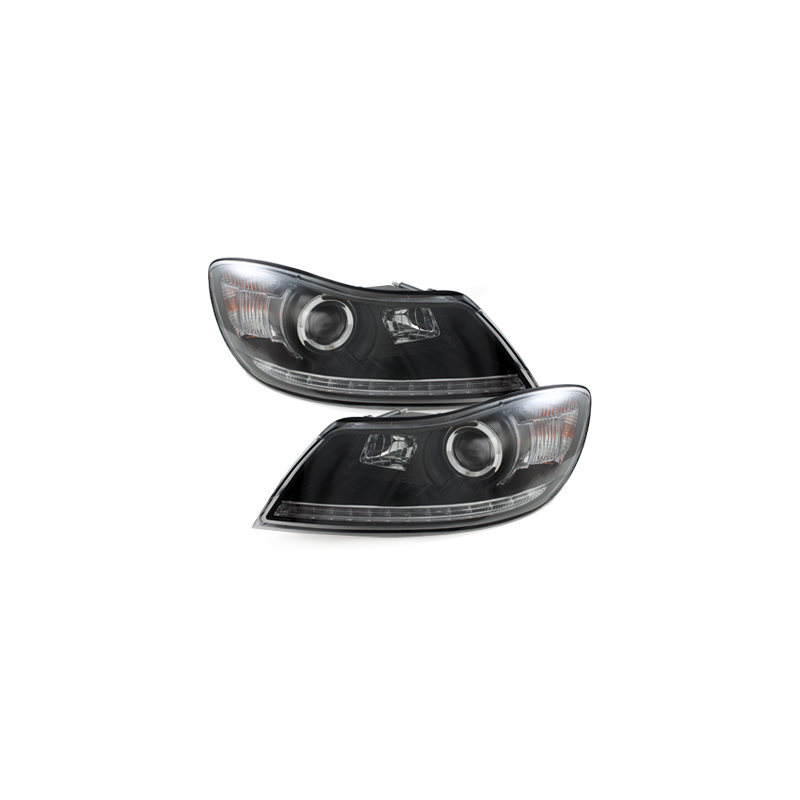 Phares avec feux de jour Skoda Octavia III 09-14 Noir