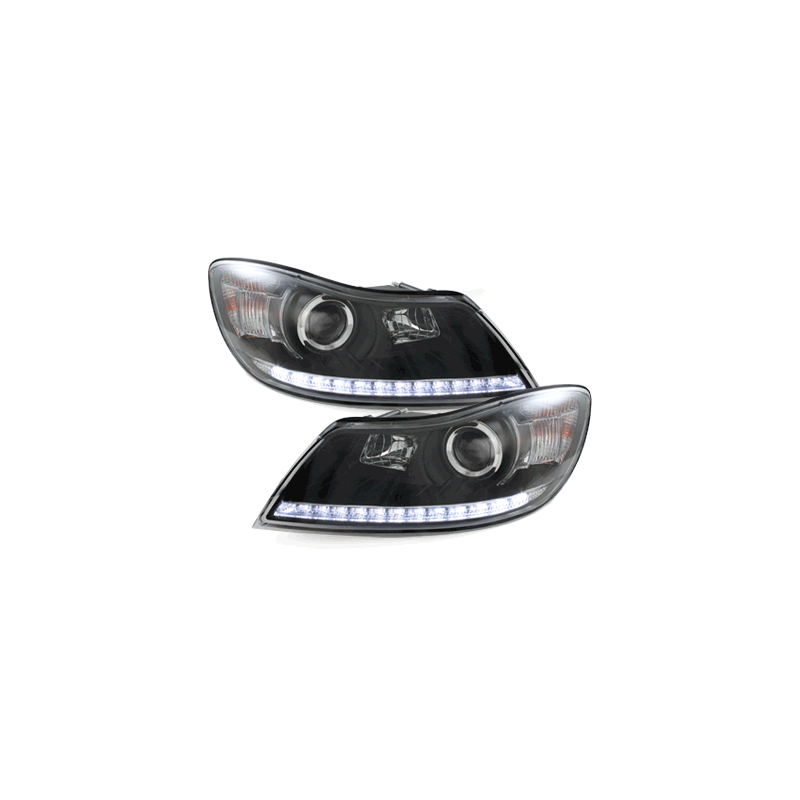 Phares avec feux de jour Skoda Octavia III 09-14 Noir