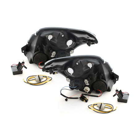 Phares Suzuki Swift 05-10 avec anneaux lumineux angel eyes CCFL Noir Phares Suzuki Swift 05-10 avec anneaux lumineux angel eyes CCFL Noir