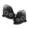 Phares Suzuki Swift 05-10 avec 2 Anneaux lumineux Angel Eyes Noir Phares Suzuki Swift 05-10 avec 2 Anneaux lumineux Angel Eyes Noir