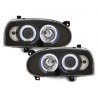 Phares VW Golf III 92-98 avec anneaux lumineux angel eyes CCFL Noir Phares VW Golf III 92-98 avec anneaux lumineux angel eyes CCFL Noir