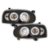 Phares VW Golf III 92-98 avec anneaux lumineux angel eyes CCFL Noir Phares VW Golf III 92-98 avec anneaux lumineux angel eyes CCFL Noir