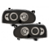 Phares VW Golf III 92-98 avec anneaux lumineux angel eyes CCFL Noir Phares VW Golf III 92-98 avec anneaux lumineux angel eyes CCFL Noir