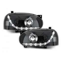 Phares avec LED DRL VW Golf III 92-98 Noir