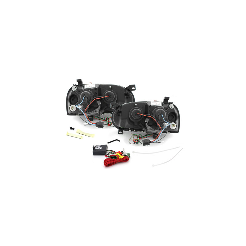 Phares avec LED DRL VW Golf III 92-98 Noir