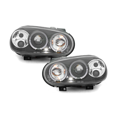 Phares avec anneaux lumineux VW Golf IV 97-04 Noir