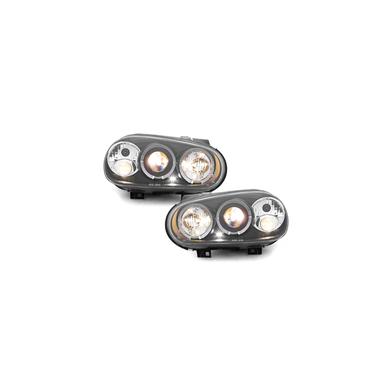 Phares avec anneaux lumineux VW Golf IV 97-04 Noir