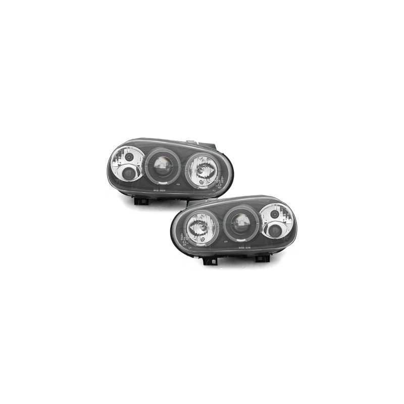 Phares avec anneaux lumineux VW Golf IV 97-04 Noir