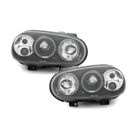 Phares avec anneaux lumineux VW Golf IV 97-04 Noir