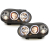 Phares VW Golf IV 97-04 avec anneaux lumineux angel eyes CCFL Noir Phares VW Golf IV 97-04 avec anneaux lumineux angel eyes CCFL Noir