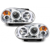 Phares VW Golf IV 97-04 avec anneaux lumineux angel eyes CCFL Chrome Phares VW Golf IV 97-04 avec anneaux lumineux angel eyes CCFL Chrome
