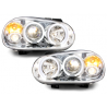 Phares VW Golf IV 97-04 avec anneaux lumineux angel eyes CCFL Chrome Phares VW Golf IV 97-04 avec anneaux lumineux angel eyes CCFL Chrome