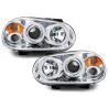 Phares VW Golf IV 97-04 avec anneaux lumineux angel eyes CCFL Chrome Phares VW Golf IV 97-04 avec anneaux lumineux angel eyes CCFL Chrome