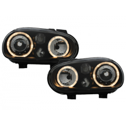 Phares avec anneaux lumineux VW Golf IV 97-04 Noir