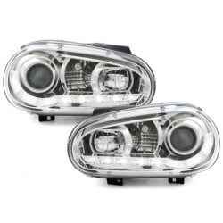 Phares LED DRL VW Golf IV 97-04  Chrome