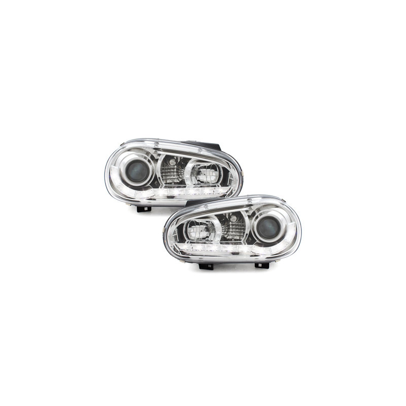 Phares LED DRL VW Golf IV 97-04  Chrome