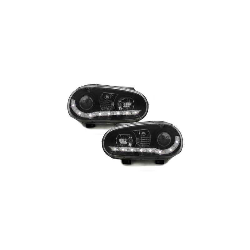 Phares LED DRL VW Golf IV 97-04  Noir