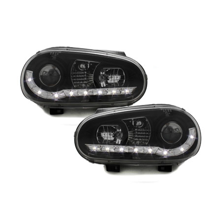 Phares LED DRL VW Golf IV 97-04  Noir