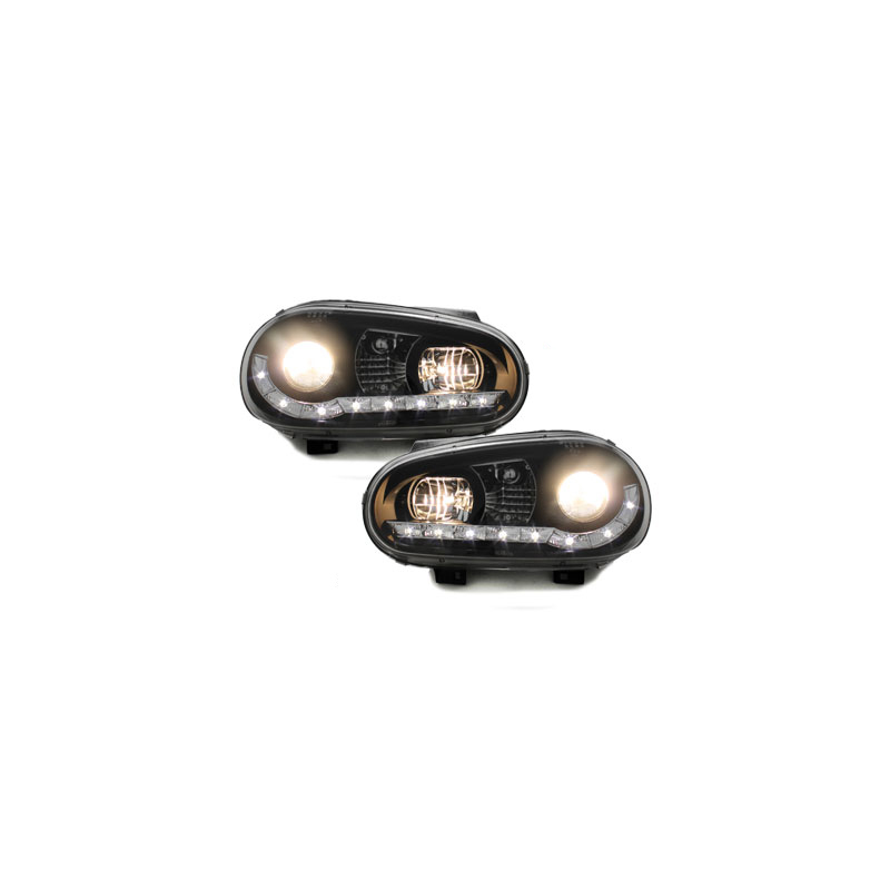 Phares LED DRL VW Golf IV 97-04  Noir