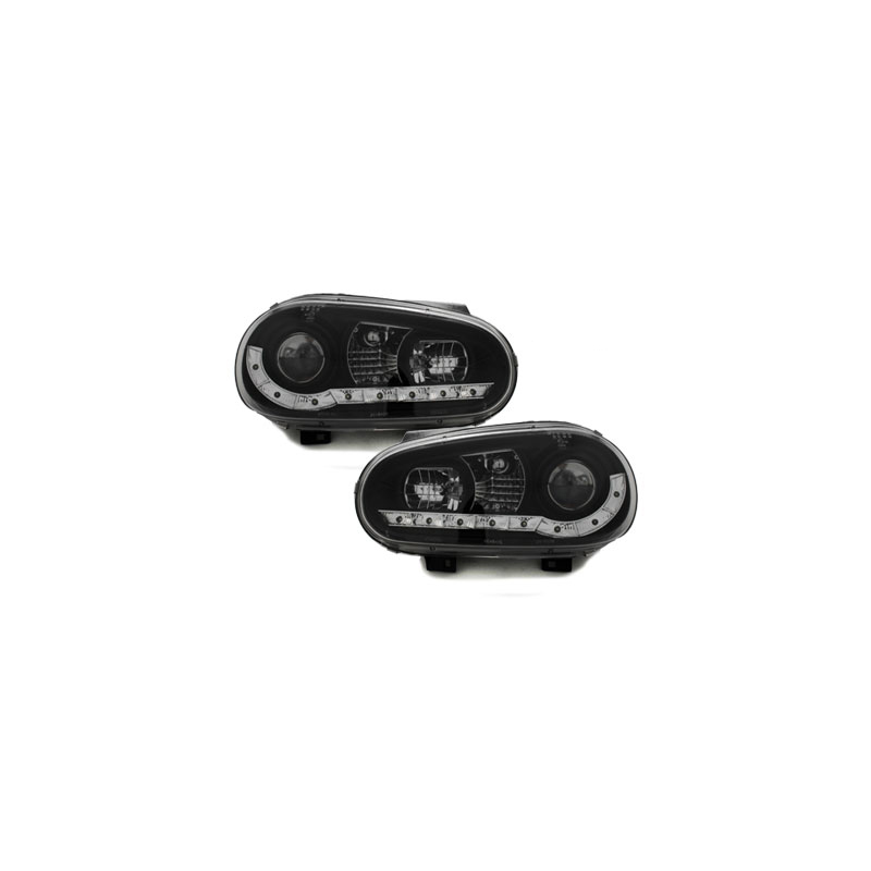 Phares LED DRL VW Golf IV 97-04  Noir