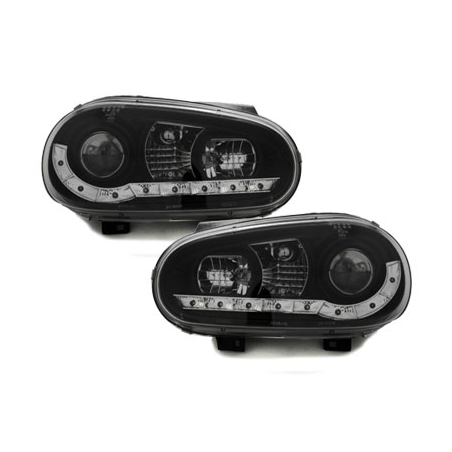 Phares LED DRL VW Golf IV 97-04  Noir