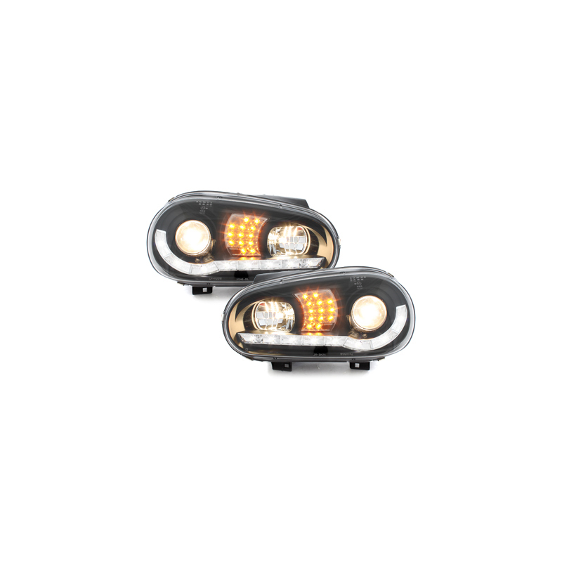Phares LED DRL VW Golf IV 97-04  Noir