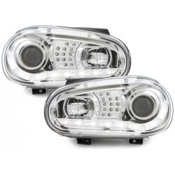 Phares LED DRL VW Golf IV 97-04 Chrome