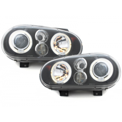 Phares avec anneaux lumineux Look R32 VW Golf IV 97-04 Noir
