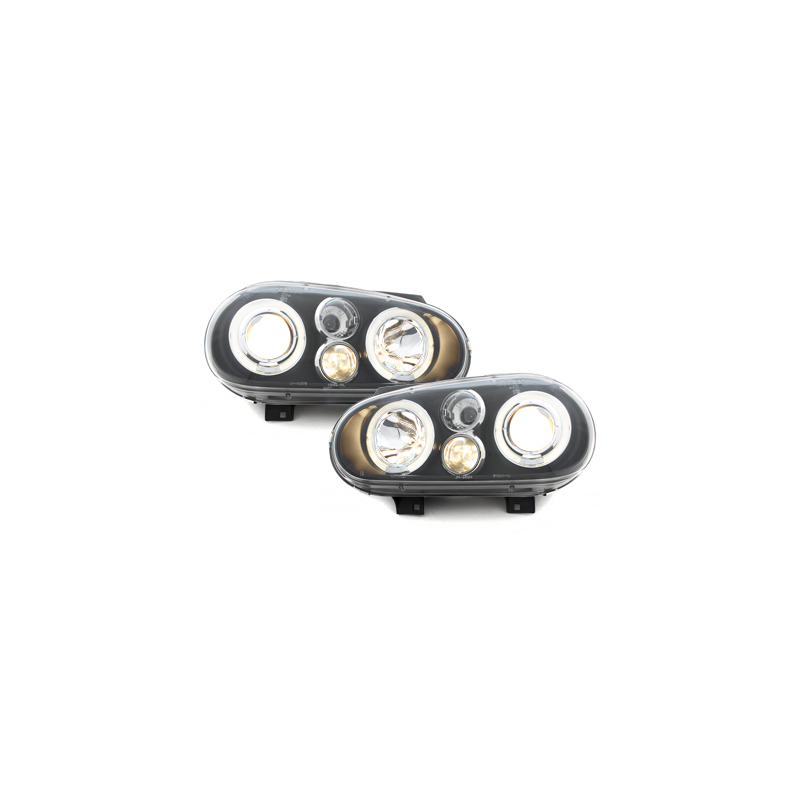 Phares avec anneaux lumineux Look R32 VW Golf IV 97-04 Noir
