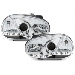 Phares LED DRL VW Golf IV 97-04 Chrome